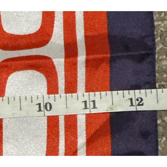 Vintage Head Neck Scarf JS Germain Red White Blue Geometric Retro Made In Italy - Picture 9 of 9